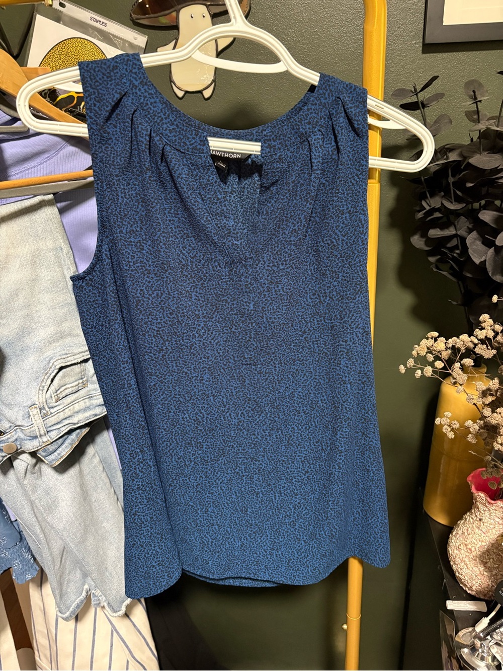 Leopard print Blue Blouse
